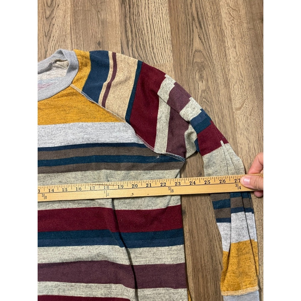 Honeyme Shirt, Women's Size Large, Yellow Blue Red, Striped, Long Sleeve - Picture 5 of 9